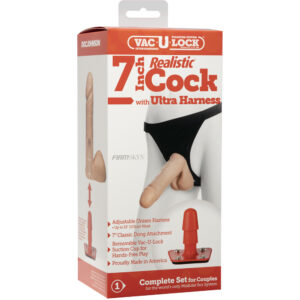 Vac-U-Lock - 6" Realistic Cock - With Ultra Harness Vanilla