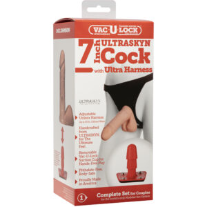 Vac-U-Lock - 7" Ultraskyn Cock - With Ultra Harness Vanilla