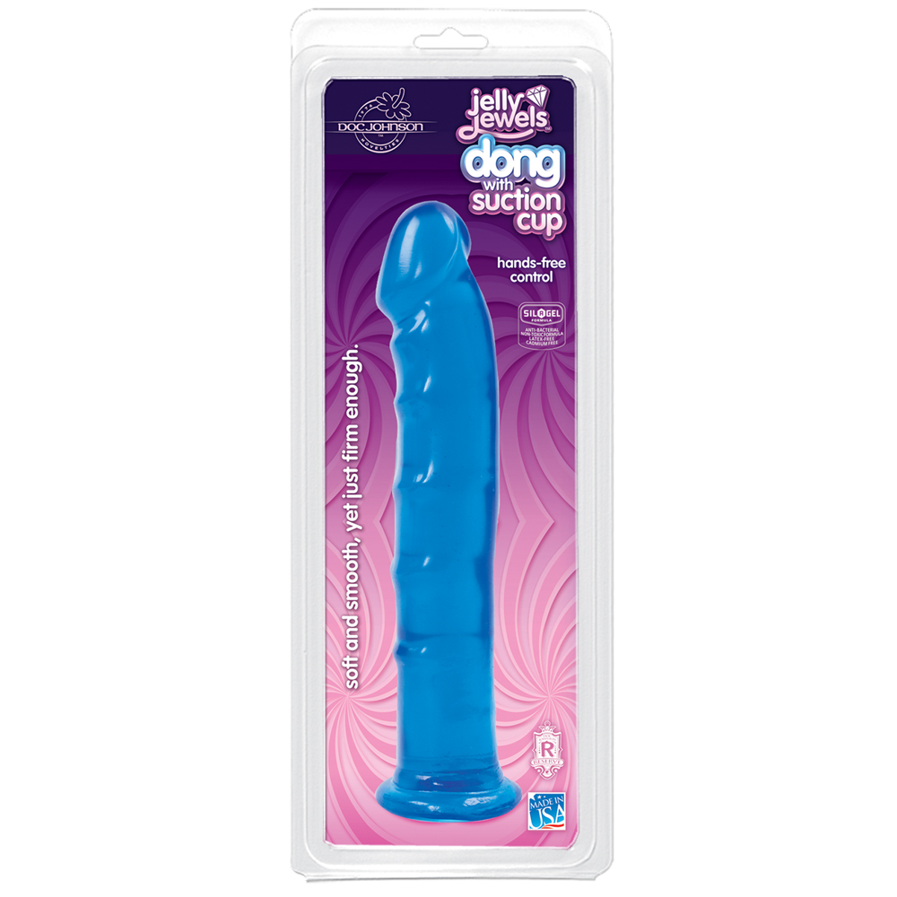 Jelly Jewels Dong With Suction Cup Sapphire 1 Jelly Jewels Dong With Suction Cup Sapphire
