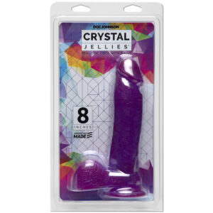 Crystal Jellies - 8" Ballsy Cock With Suction Cup Purple