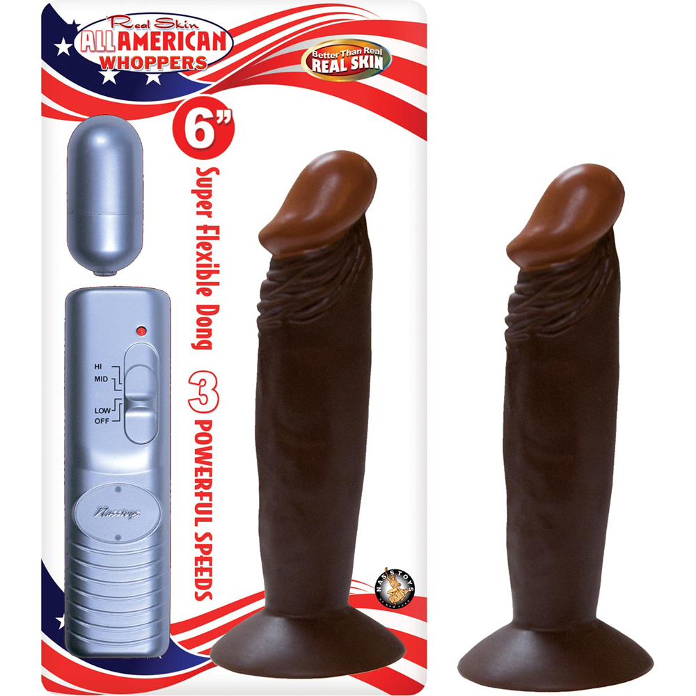 Afro American Whoppers 6" Vibrating Dong With Bullet Brown 1 Afro American Whoppers 6" Vibrating Dong With Bullet Brown