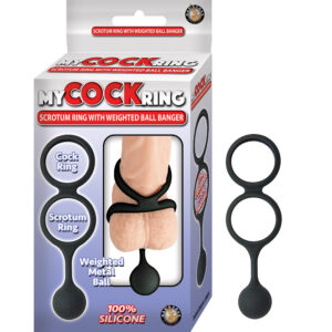 My Cock Ring Scrotum Ring With Weighted Ball Banger Black