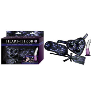 Heart-Throb Deluxe Harness Kit With Curved Dong Purple