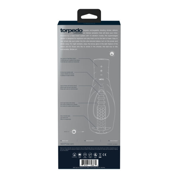 Torpedo Rechargeable Vibrating Stroker Just Black - Image 3