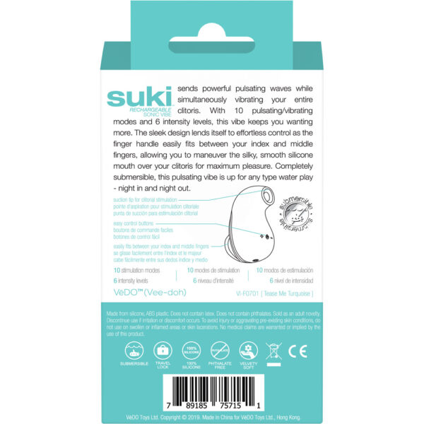 Suki Rechargeable Sonic Vibe Tease Me Turquoise - Image 2