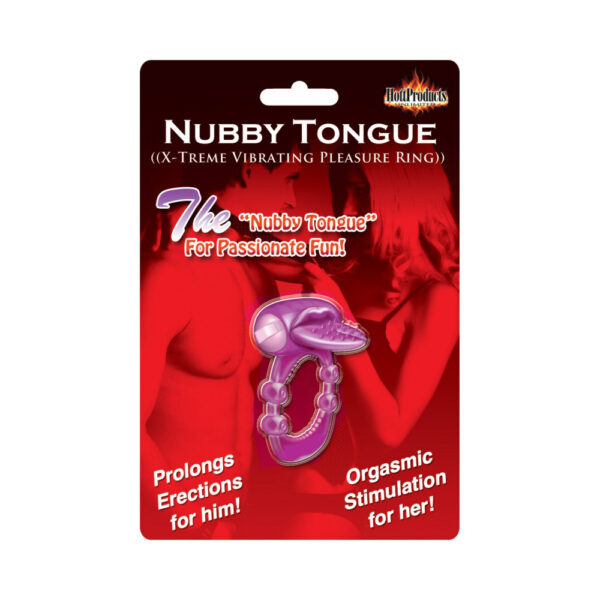 Nubby Tongue Vibrating Cock Ring Purple