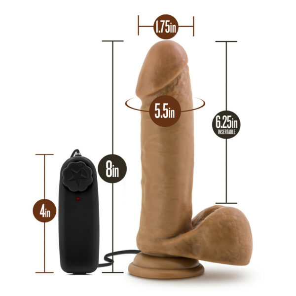 Loverboy Soccer Champ Vibrating 8" Realistic Dildo Mocha - Image 3