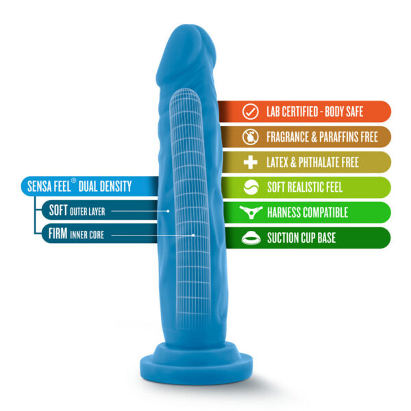 Neo 7.5" Dual Density Cock Neon Blue - Image 2
