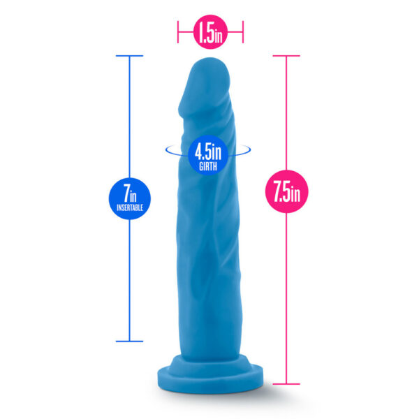 Neo 7.5" Dual Density Cock Neon Blue - Image 3