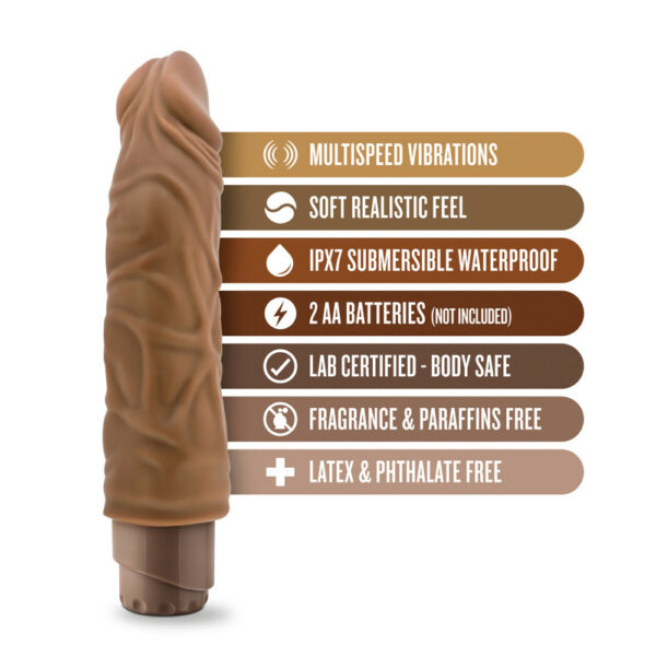 Dr. Skin Cock Vibe 10 8.5" Vibrating Cock Mocha - Image 2