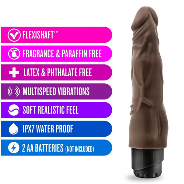 Dr. Skin Cock Vibe 4 8" Vibrating Cock Chocolate - Image 2