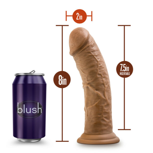 Dr. Skin 8" Cock With Suction Cup Mocha - Image 3