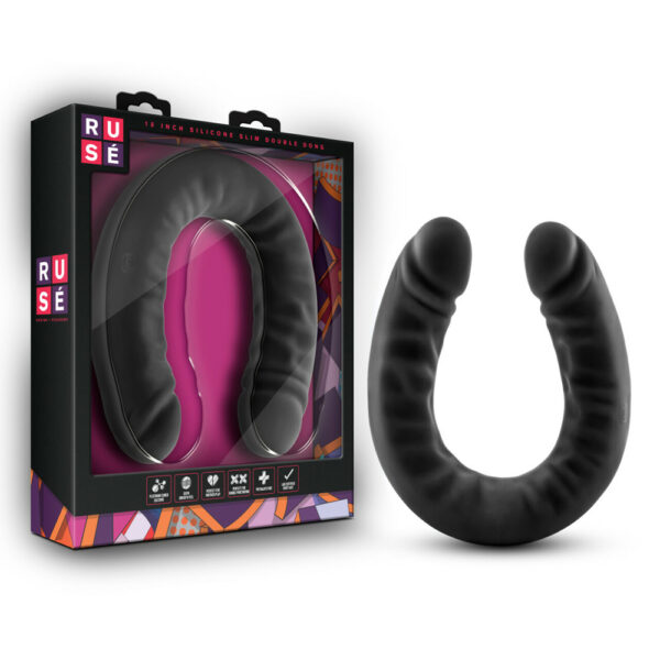 Ruse Silicone Double Headed Dildo 18" Black