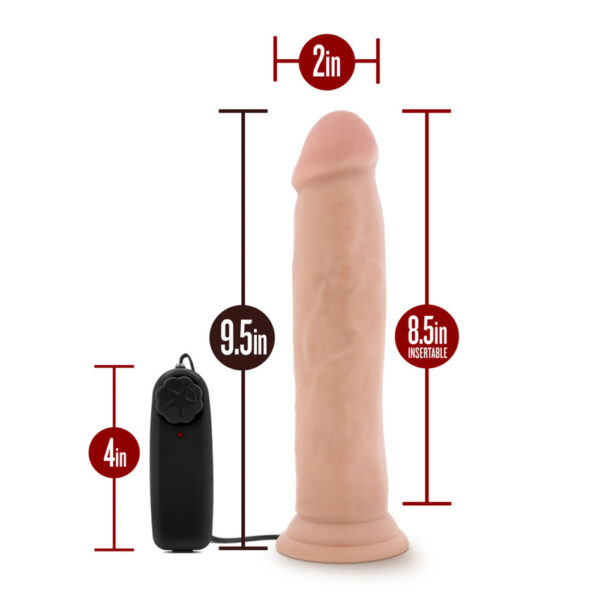 Dr. Skin Dr. Throb 9.5" Vibrating Realistic Cock With Suction Cup Vanilla - Image 3