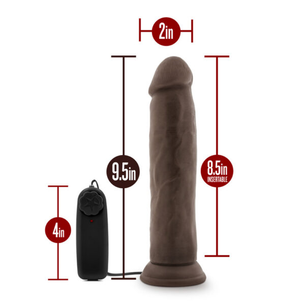 Dr. Skin Dr. Throb 9.5" Vibrating Realistic Cock With Suction Cup Chocolate - Image 3