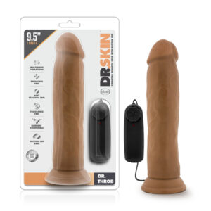 Dr. Skin Dr. Throb 9.5" Vibrating Realistic Cock With Suction Cup Mocha