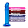 B Yours Sweet N' Small 6" Dildo With Suction Cup Blue - Image 2