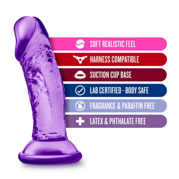 B Yours Sweet N' Small 4" Dildo With Suction Cup Purple - Image 2