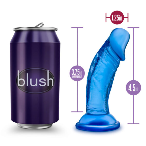 B Yours Sweet N' Small 4" Dildo With Suction Cup Blue - Image 3