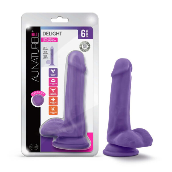 Au Naturel Bold Delight 6" Dildo Purple