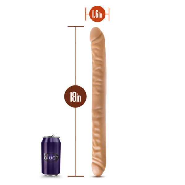 Dr. Skin 18" Double Dildo Mocha - Image 3