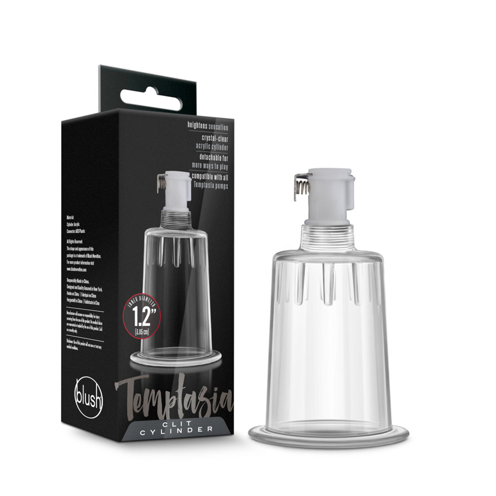 Temptasia Clit Cylinder 1.2" Diameter Clear 1 Temptasia Clit Cylinder 1.2" Diameter Clear