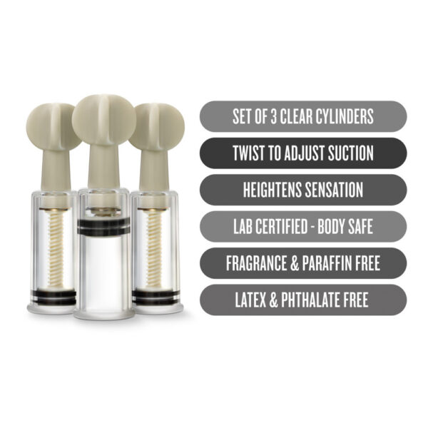 Temptasia Clit And Nipple Twist Suckers Set Of 3 Clear - Image 2