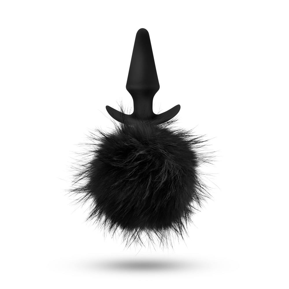 Temptasia Bunny Tail Pom Plug Black 2 Temptasia Bunny Tail Pom Plug Black - Image 2