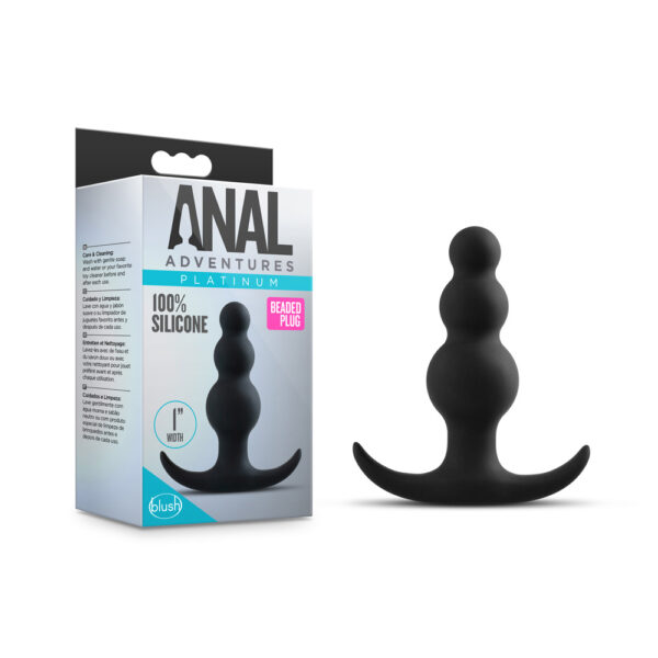 Anal Adventures Platinum Beaded Plug Black