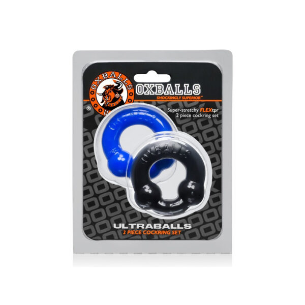 Ultraballs 2-Pack Cock Ring Black & Police Blue