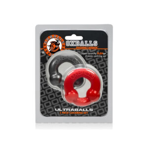 Ultraballs 2-Pack Cock Ring Steel & Red