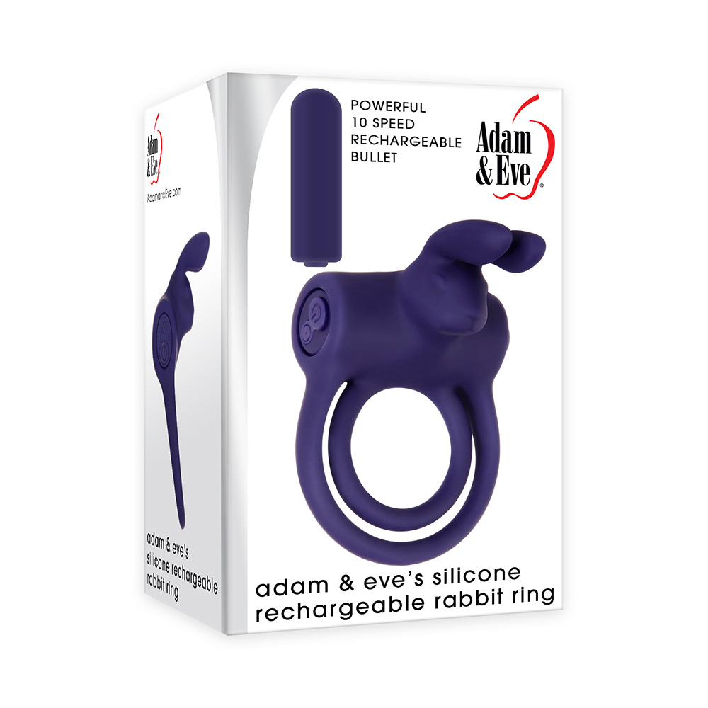 Adam & Eve Silicone Rechargeable Rabbit Ring 1 Adam & Eve Silicone Rechargeable Rabbit Ring