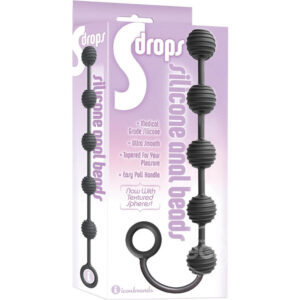 The 9's S-Drops Silicone Anal Beads Black
