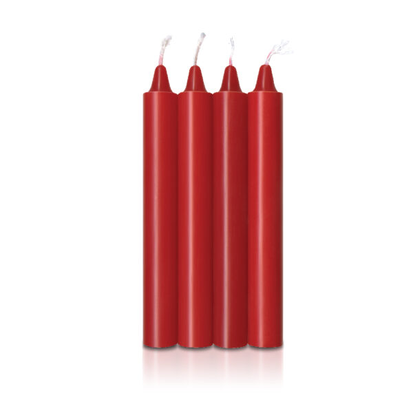The 9's Make Me Melt Sensual Warm-Drip Candles 4Pk Red Hot - Image 2