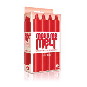 The 9's Make Me Melt Sensual Warm-Drip Candles 4Pk Red Hot