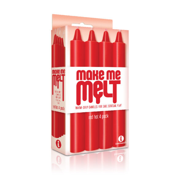 The 9's Make Me Melt Sensual Warm-Drip Candles 4Pk Red Hot