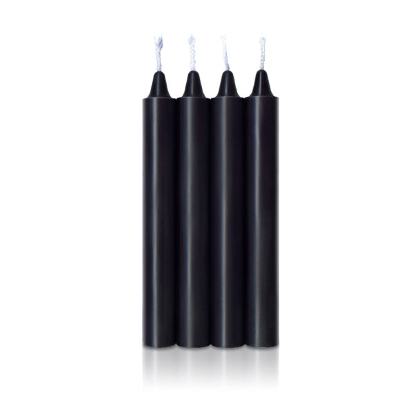 The 9's Make Me Melt Sensual Warm-Drip Candles 4Pk Jet Black - Image 2