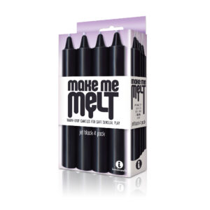 The 9's Make Me Melt Sensual Warm-Drip Candles 4Pk Jet Black