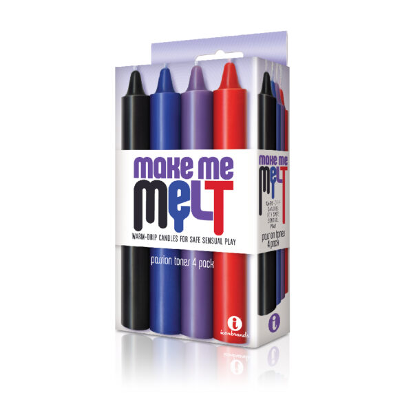The 9's Make Me Melt Sensual Warm-Drip Candles 4Pk Passion Tones