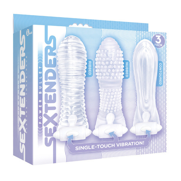 The 9's Vibrating Sextenders 3-Pack Nubbed Contoured Ribbed 1 The 9's Vibrating Sextenders 3-Pack Nubbed Contoured Ribbed