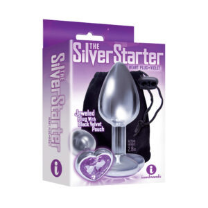 The 9's The Silver Starter Bejeweled Heart Stainless Steel Plug Violet