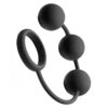Tom Of Finland Silicone Cock Ring With 3 Weighted Balls - Image 2