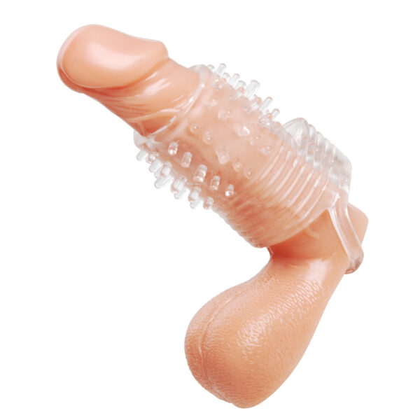Size Matters Clear Sensations Vibrating Textured Erection Sleeve - Image 3