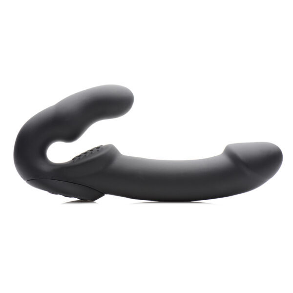 Strap U Evoke Super Charged Black Vibrating Strapless Silicone Dildo - Image 2