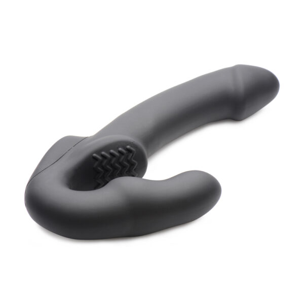 Strap U Evoke Super Charged Black Vibrating Strapless Silicone Dildo - Image 3
