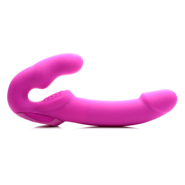 Strap U Evoke Super Charged Pink Vibrating Strapless Silicone Dildo - Image 2