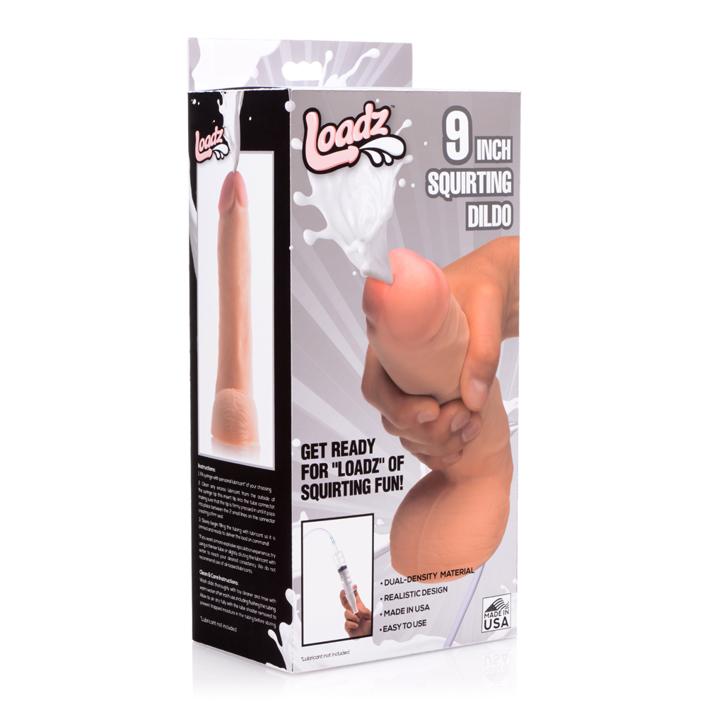 Loadz Dual Density Squirt Cock 9" 1 Loadz Dual Density Squirt Cock 9"