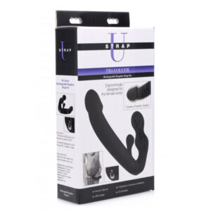 Strap U Tri-Volver 7X Vibrating Strapless Strap On Black