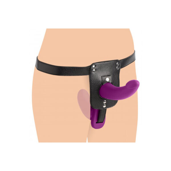 Strap U Double Take Purple 10X Vibrating Double Penetration Strap-On Harness - Image 3
