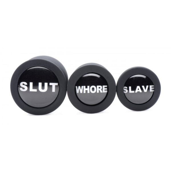 Master Series Dirty Words Silcone Anal Plug Set - Image 3